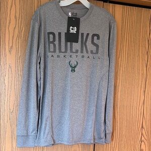 Gray Milwaukee Bucks Long Sleeve Shirt